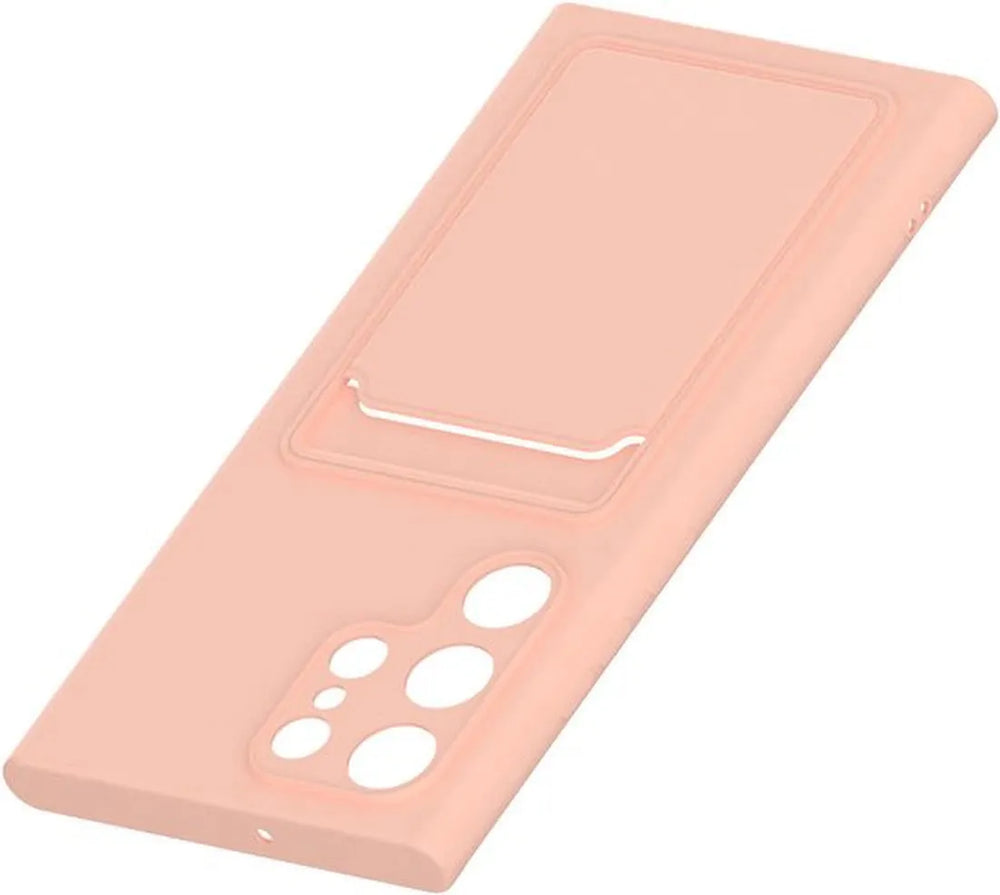Samsung Galaxy S22 Ultra Hoesjes – Siliconen Backcover – Pasjeshouder – TPU – Lichtroze-Ilumina Benelux