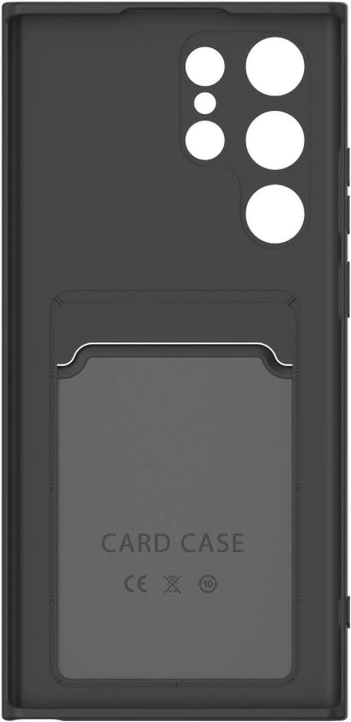 Samsung Galaxy S22 Ultra Hoesjes – Siliconen Backcover – Pasjeshouder – TPU – Zwart-Ilumina Benelux