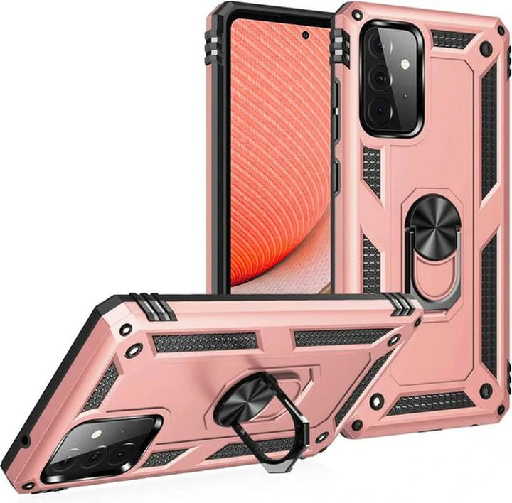 Samsung Galaxy A13 4G Hoesjes – Ring Armor Backcover – 360° Draaibare Standaard – Magneet – Roségoud-Ilumina Benelux