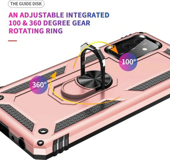 Samsung Galaxy A32 5G Hoesjes – Ring Armor Backcover – 360° Draaibare Standaard – Magneet – Roségoud-Ilumina Benelux