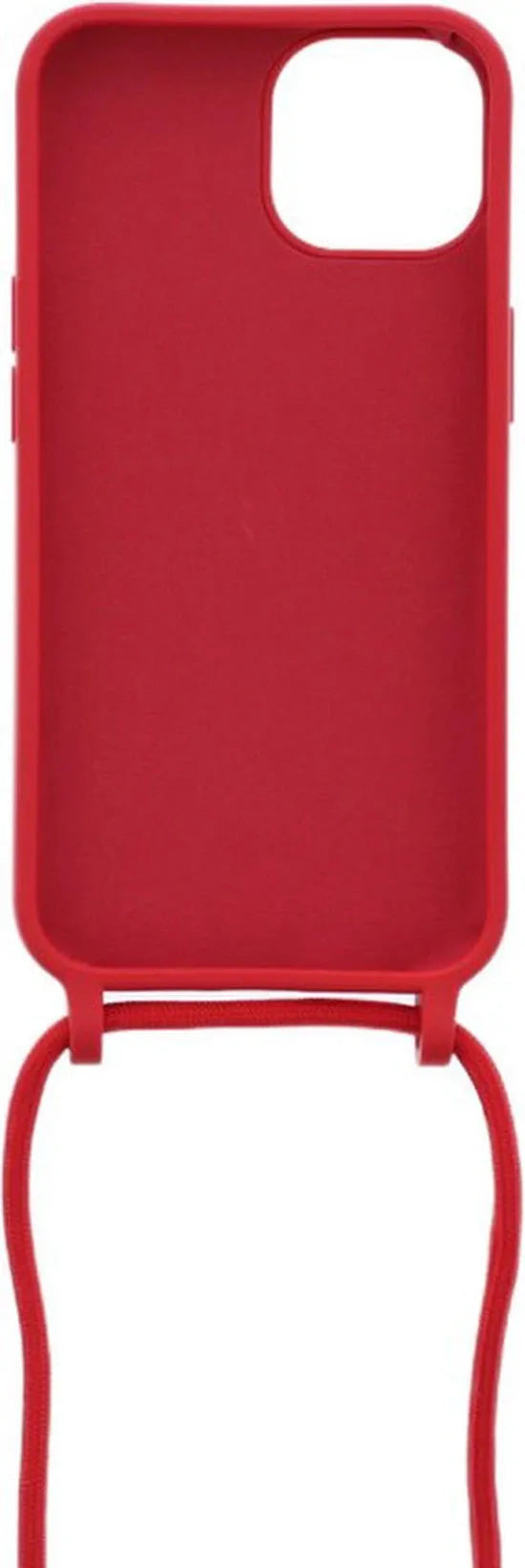iPhone 14 Plus Hoesjes – Siliconen Backcover met Ketting – TPU – Schokbestendig – Rood-Ilumina Benelux