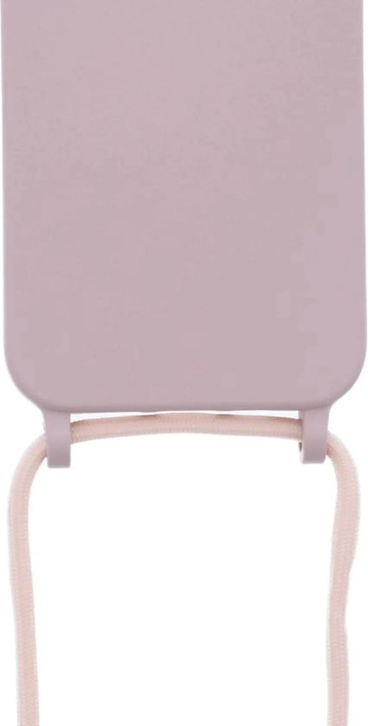 iPhone 14 Plus Hoesjes – Siliconen Backcover met Ketting – TPU – Beige-Ilumina Benelux