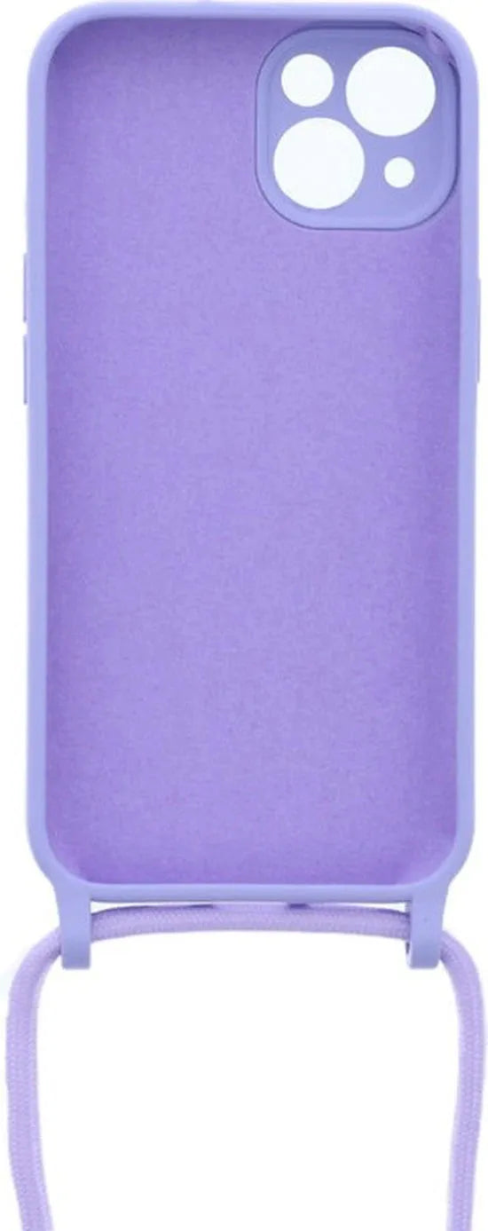 iPhone 13 Pro Max Hoesjes – Siliconen Backcover met Ketting – TPU – Lila-Ilumina Benelux