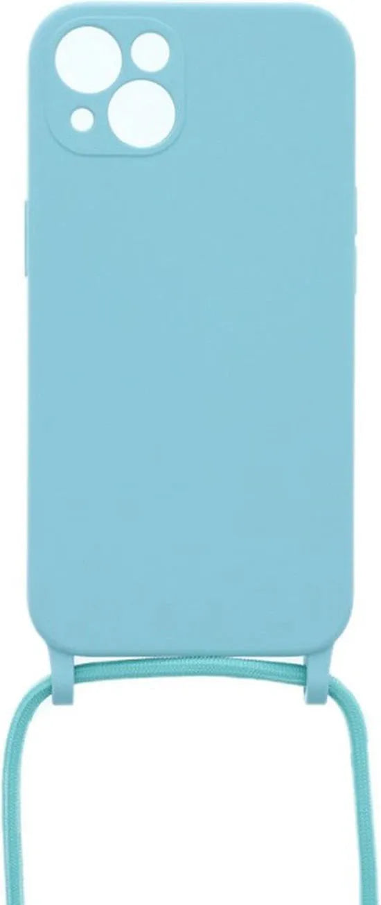 iPhone 12 Pro Max Hoesjes – Siliconen Backcover met Ketting – TPU – Turquoise-Ilumina Benelux