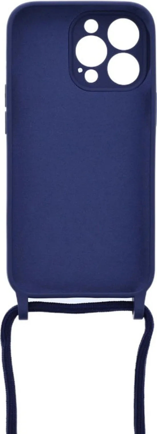 iPhone 11 Pro Hoesjes – Siliconen Backcover met Ketting – TPU – Blauw-Ilumina Benelux