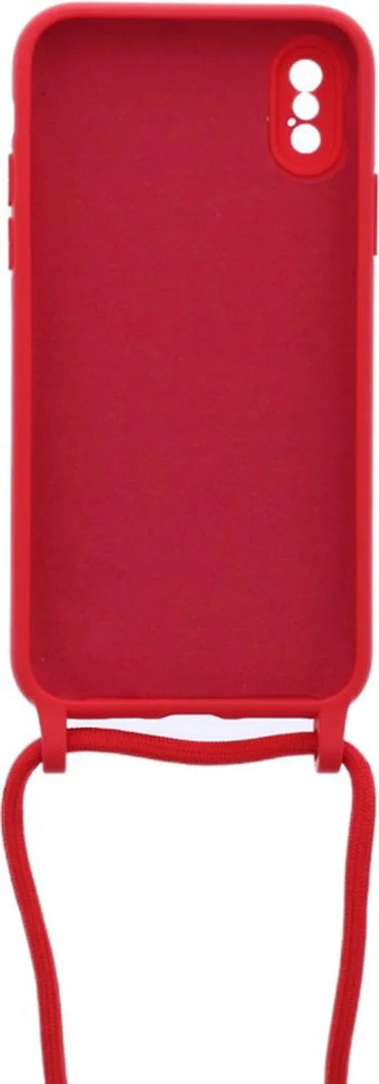 iPhone X / XS Hoesjes – Siliconen Backcover – TPU – Kettingkoord – Rood-Ilumina Benelux