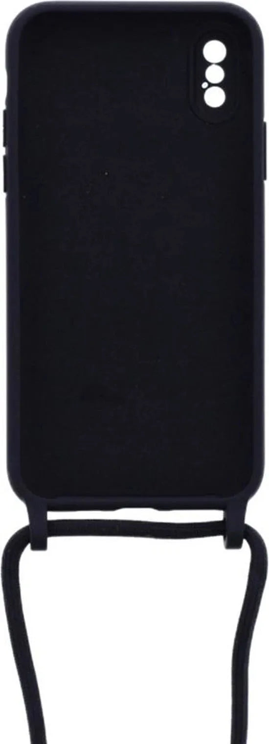 iPhone XS Max Hoesjes – Siliconen Backcover met Ketting – TPU – Zwart-Ilumina Benelux
