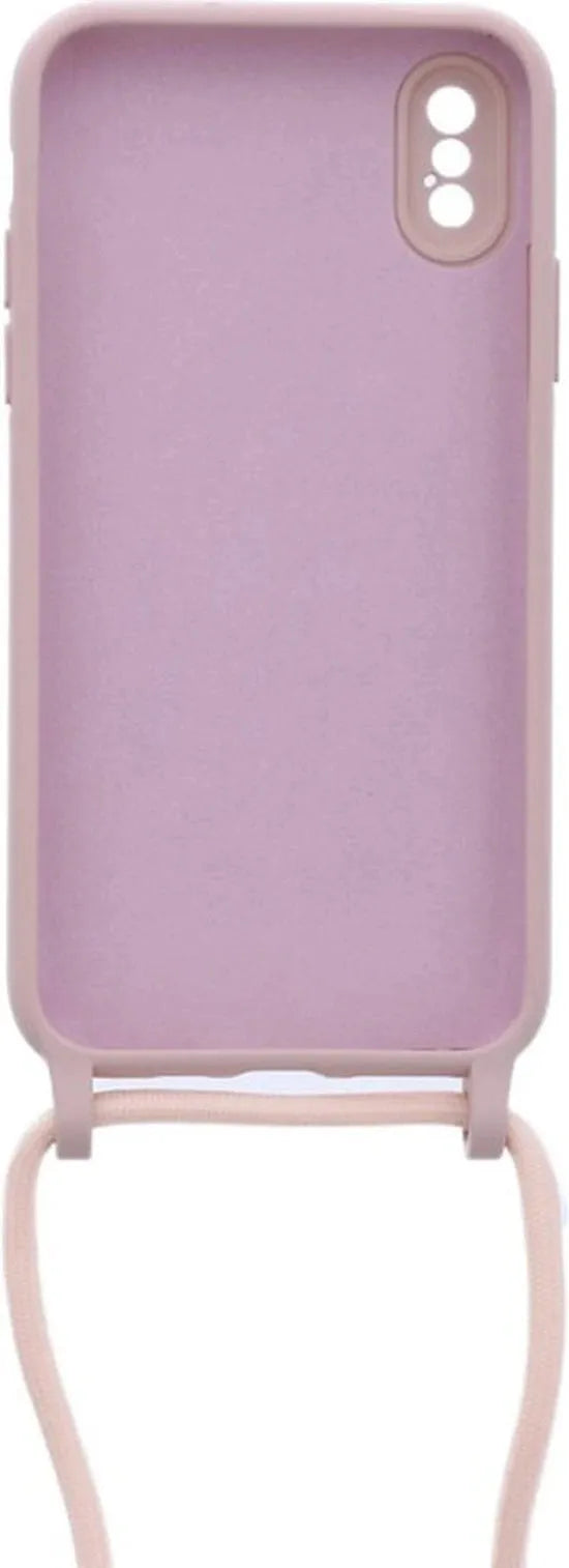 iPhone XS Max Hoesjes – Siliconen Backcover – TPU – Ketting – Beige-Ilumina Benelux
