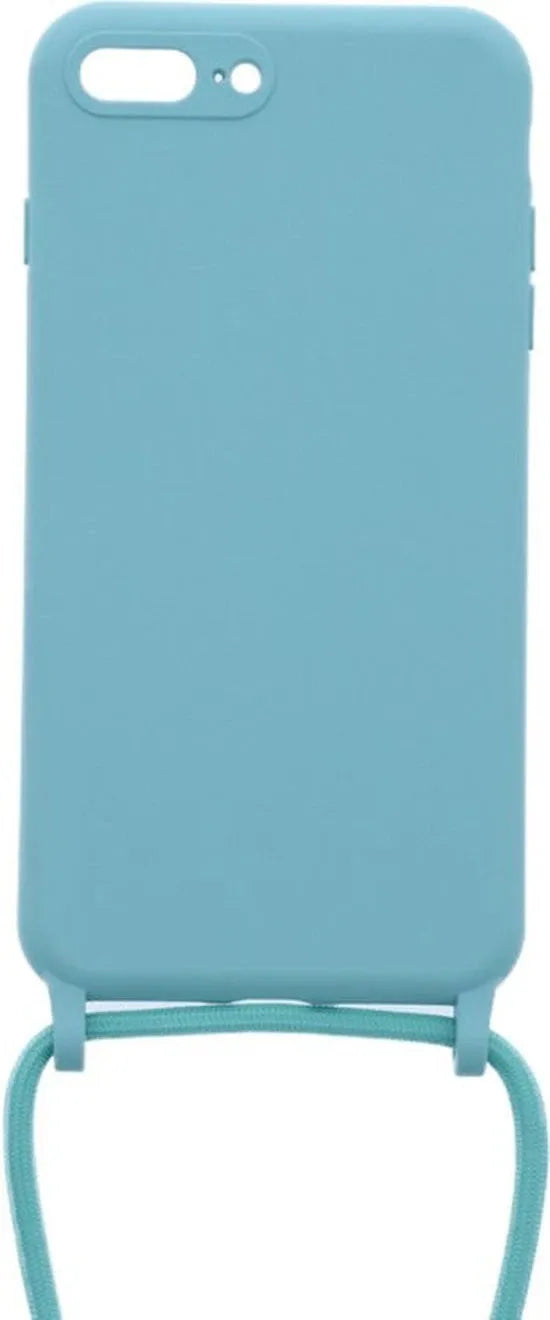 iPhone 7 Plus/8 Plus Hoesjes – Siliconen TPU Backcover – Kettingkoord – Turquoise-Ilumina Benelux