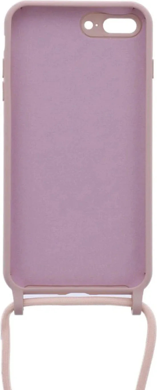 iPhone 7 Plus / 8 Plus Hoesjes – Siliconen Backcover met Ketting – TPU – Beige-Ilumina Benelux