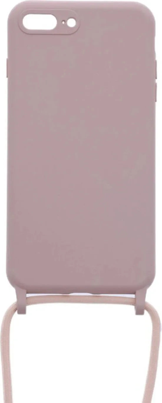 iPhone 7 Plus / 8 Plus Hoesjes – Siliconen Backcover met Ketting – TPU – Beige-Ilumina Benelux