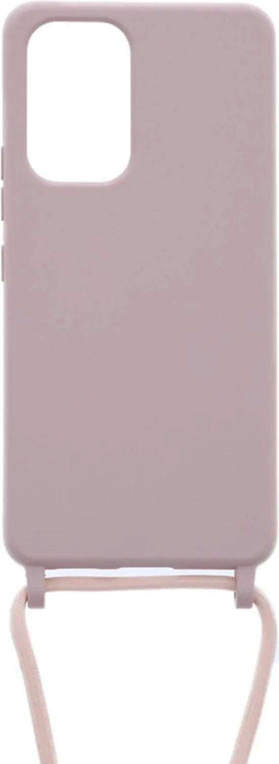 Samsung Galaxy A33 5G Hoesjes – Siliconen Backcover met Ketting – TPU – Beige-Ilumina Benelux