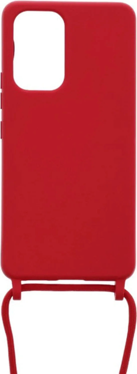 Samsung Galaxy A32 5G Hoesjes – Siliconen Backcover met Ketting – TPU – Rood-Ilumina Benelux