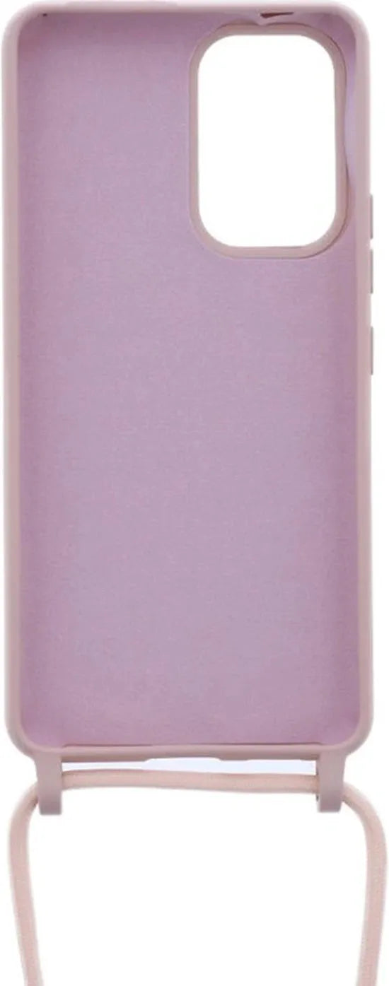Samsung Galaxy A32 5G Hoesjes – Siliconen Backcover met Ketting – TPU – Beige-Ilumina Benelux