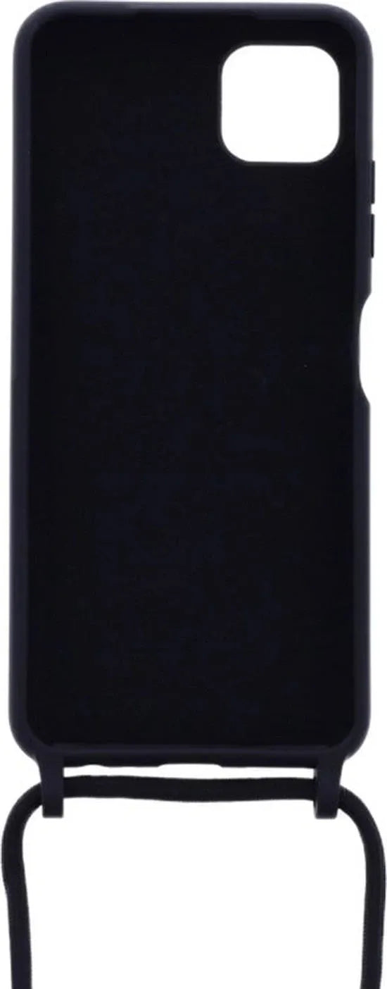 Samsung Galaxy A22 5G Hoesjes – Siliconen Backcover met Ketting – TPU – Zwart-Ilumina Benelux