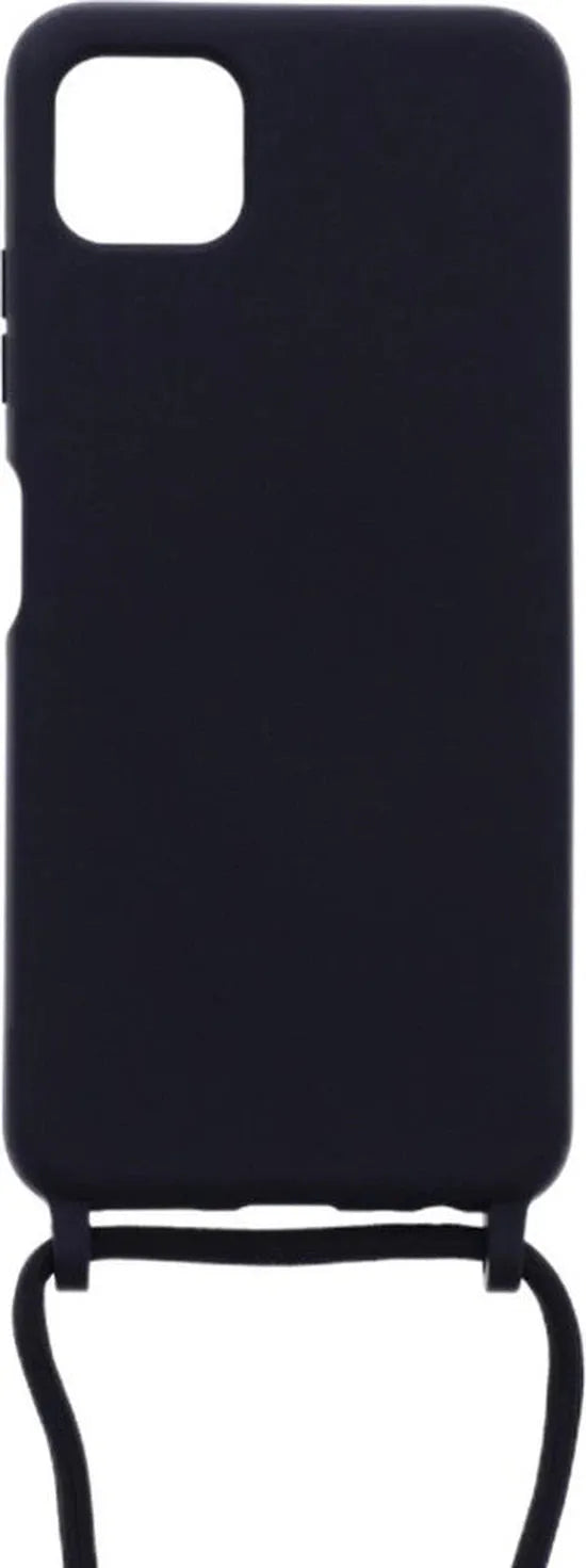 Samsung Galaxy A22 5G Hoesjes – Siliconen Backcover met Ketting – TPU – Zwart-Ilumina Benelux