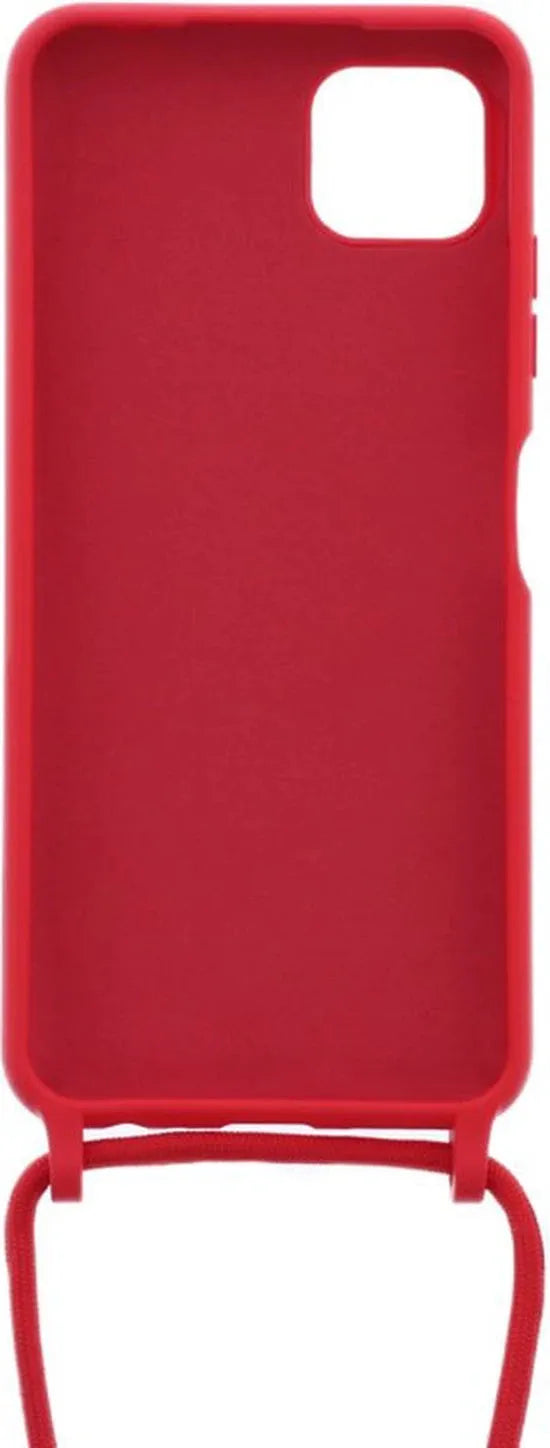Samsung Galaxy A22 5G Hoesjes – Siliconen Backcover met Ketting – TPU – Rood-Ilumina Benelux