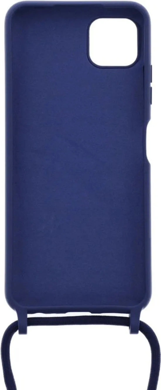 Samsung Galaxy A22 5G Hoesjes – Siliconen Backcover met Ketting – TPU – Blauw-Ilumina Benelux