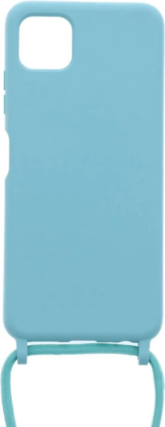 Samsung Galaxy A22 5G Hoesjes – Siliconen Backcover met Ketting – TPU – Turquoise-Ilumina Benelux