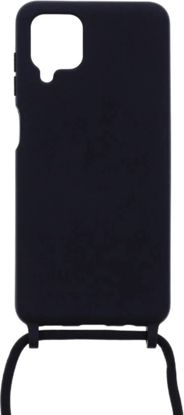 Samsung Galaxy A12 Hoesjes – Siliconen Backcover met Ketting – TPU – Schokbestendig – Zwart-Ilumina Benelux