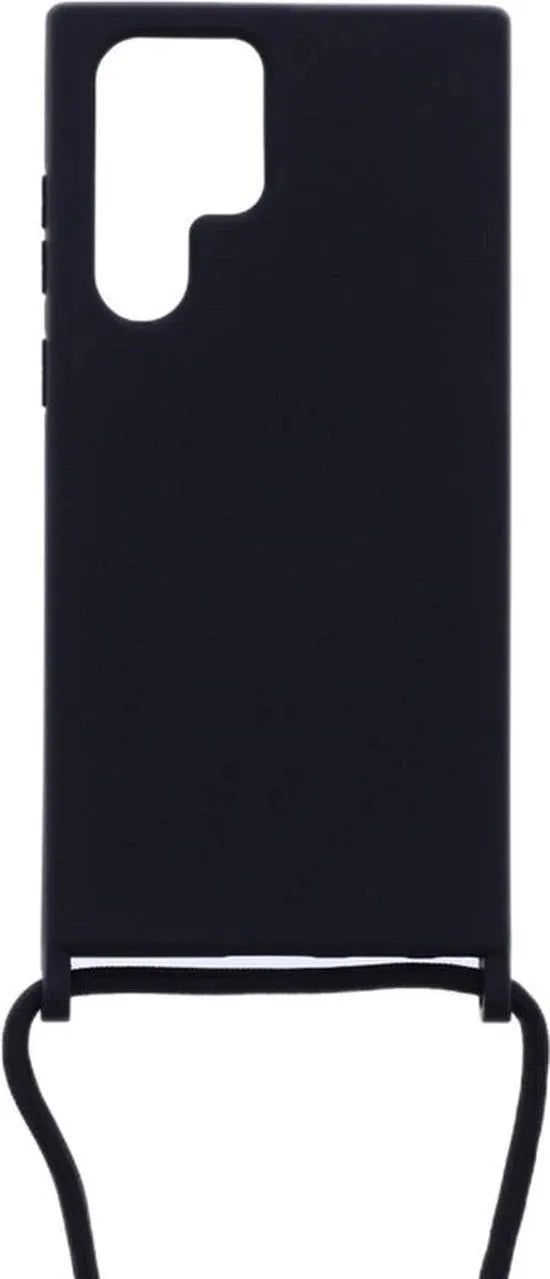 Samsung Galaxy S22 Ultra Hoesjes – Siliconen Backcover met Ketting – TPU – Zwart-Ilumina Benelux