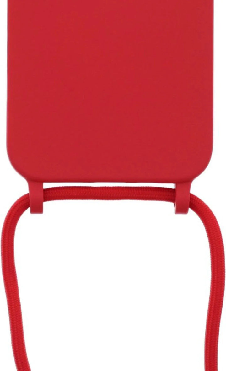 Samsung Galaxy S22 Ultra Hoesjes – Siliconen Backcover met Ketting – TPU – Rood-Ilumina Benelux