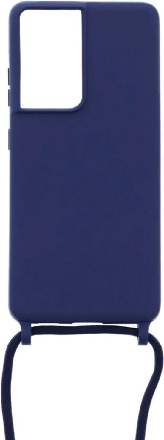 Samsung Galaxy S21 Ultra Hoesjes – Siliconen Backcover met Ketting – TPU – Blauw-Ilumina Benelux