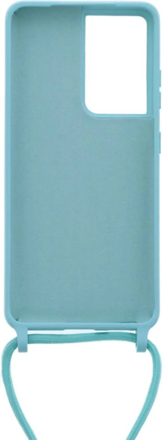 Samsung Galaxy S21 Ultra Hoesjes – Siliconen Backcover met Ketting – TPU – Turquoise-Ilumina Benelux