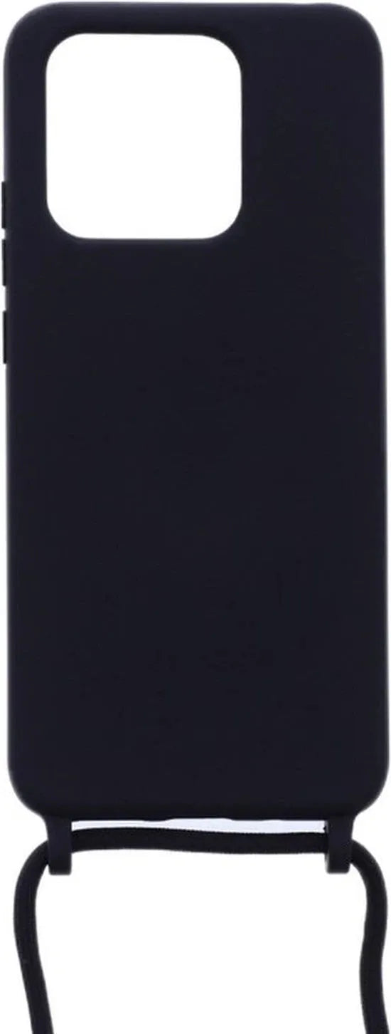Xiaomi Redmi 10C Hoesjes – Siliconen Backcover met Ketting – TPU – Schokbestendig – Zwart-Ilumina Benelux