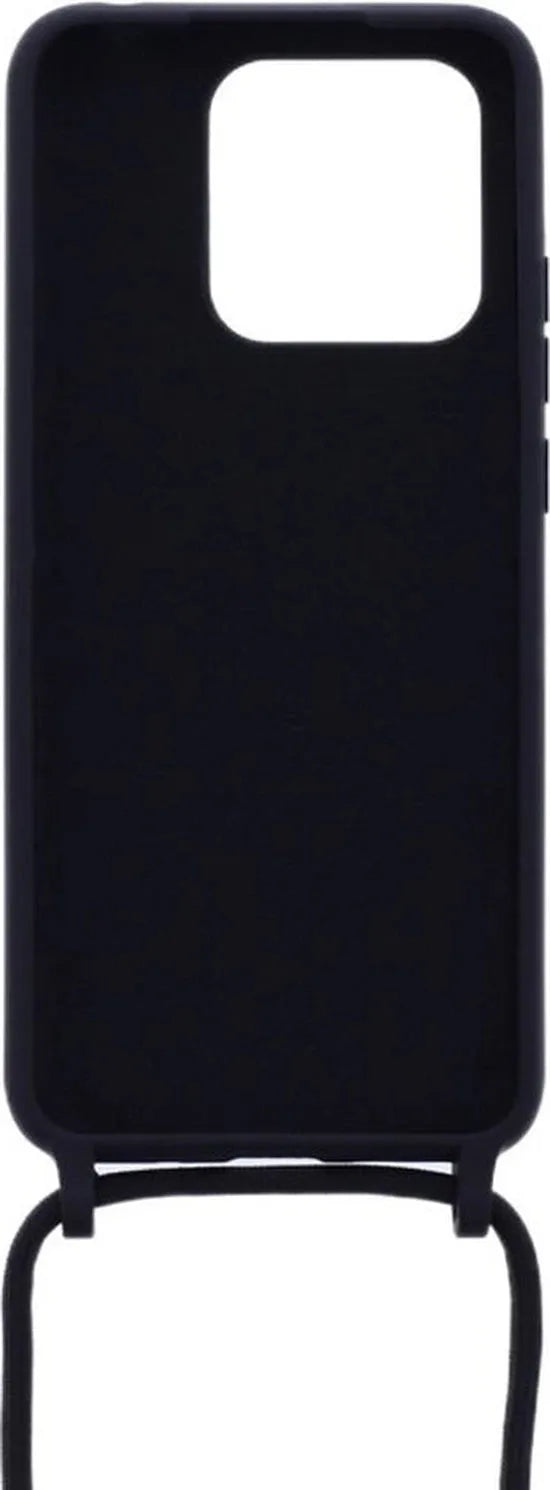 Xiaomi Redmi 10C Hoesjes – Siliconen Backcover met Ketting – TPU – Schokbestendig – Zwart-Ilumina Benelux