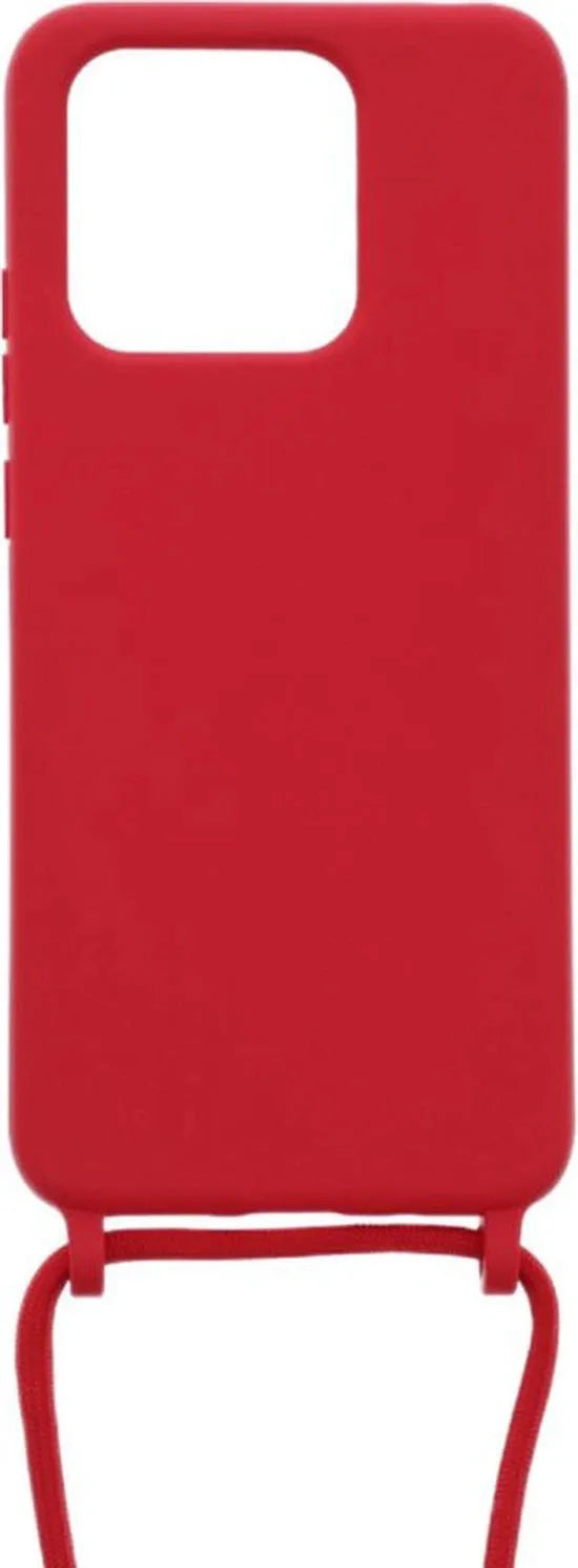 Xiaomi Redmi 10C & Poco C40 Hoesjes – Siliconen Backcover met Ketting – TPU – Rood-Ilumina Benelux