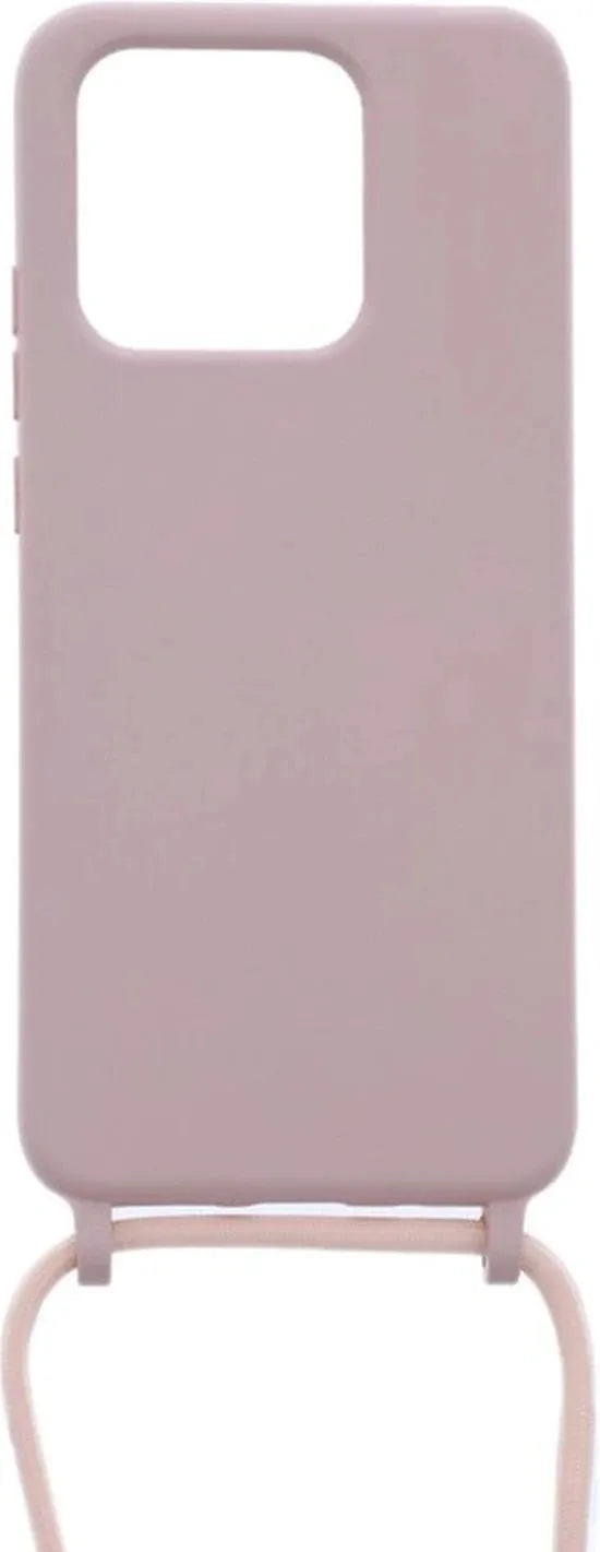 Xiaomi Redmi 10C & Poco C40 Hoesjes – Siliconen Backcover – TPU – Met Ketting – Beige-Ilumina Benelux