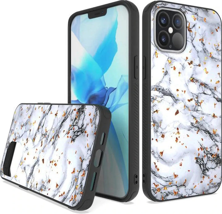 iPhone 12 Pro Max Hoesjes – Siliconen Backcover – Print White Marble – Wit-Ilumina Benelux
