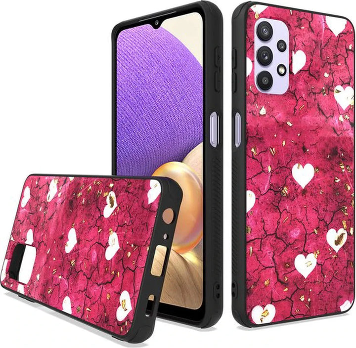 Samsung Galaxy A73 5G Hoesjes – Siliconen Backcover – Schokbestendig – Pink Hearts – Roze-Ilumina Benelux