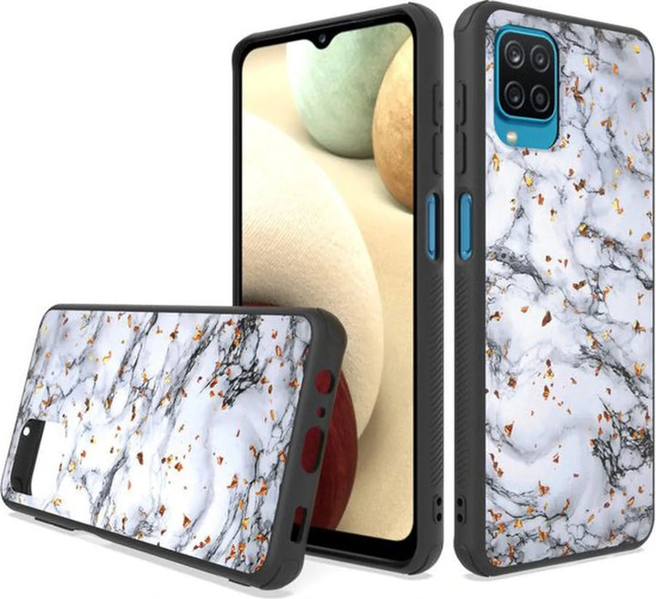Samsung Galaxy A22 4G Hoesjes – Siliconen Backcover – Schokbestendig – Marble Print – Wit-Ilumina Benelux
