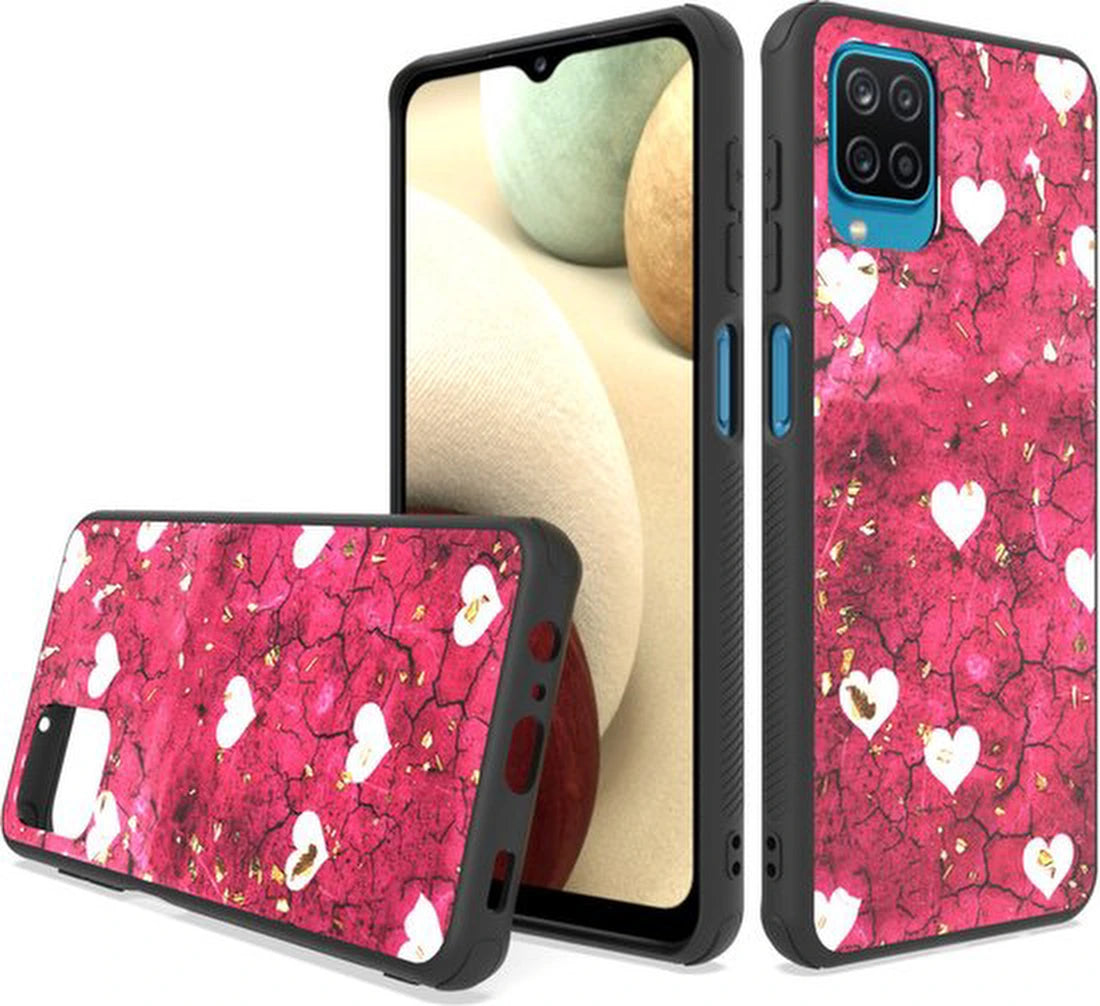 Samsung Galaxy A22 4G Hoesjes – Siliconen Backcover – Schokbestendig – Pink Hearts – Roze