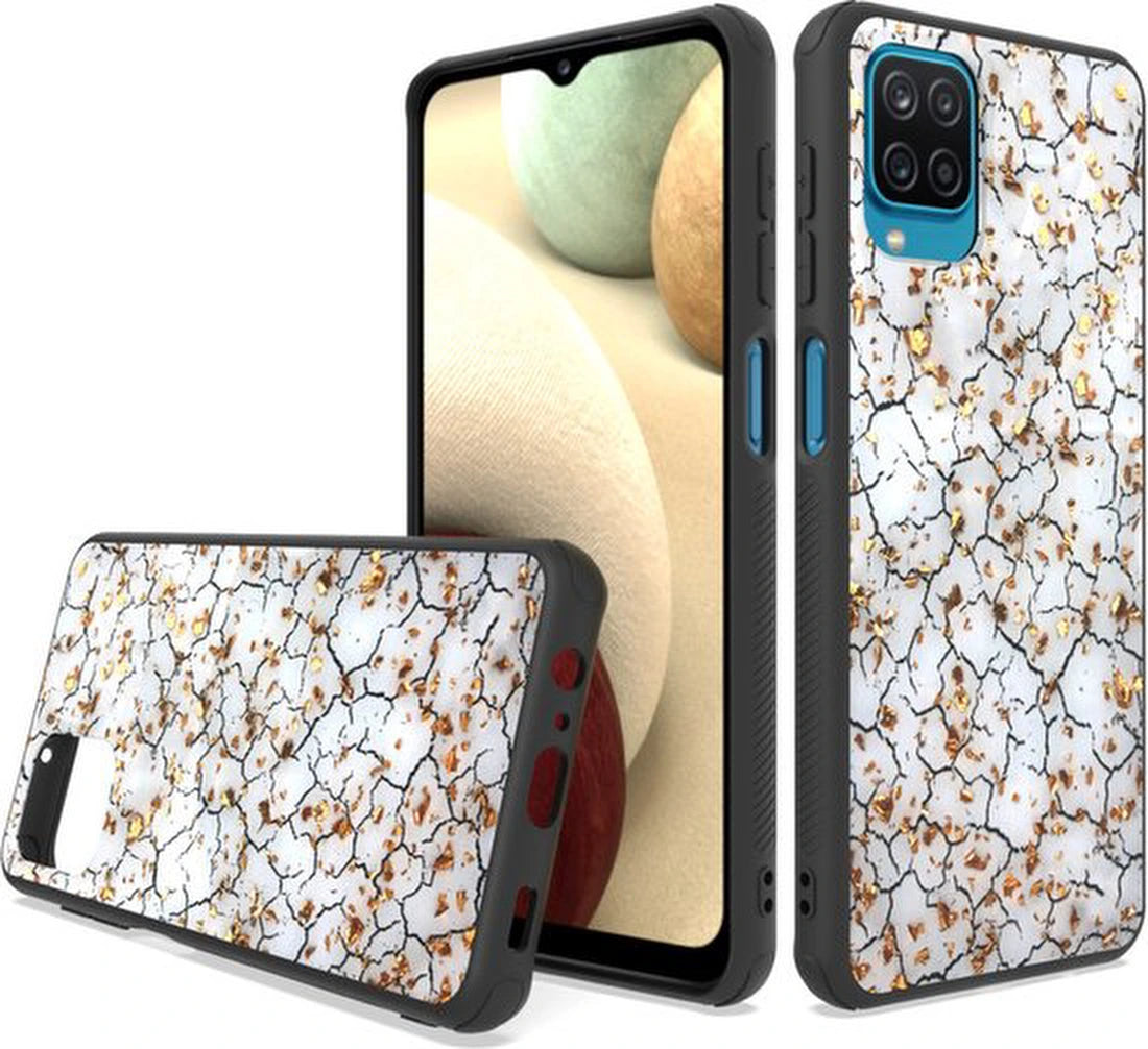 Samsung Galaxy A22 4G Hoesjes – Siliconen Backcover – Schokbestendig – Broken Wall Print – Zwart