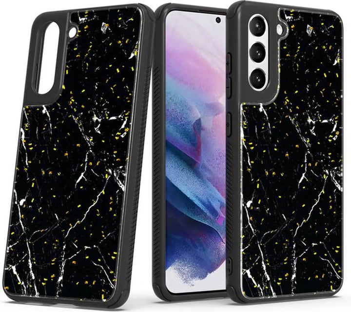 Samsung Galaxy S21 FE Hoesjes – Siliconen Backcover met Print – Schokbestendig – Zwart-Ilumina Benelux