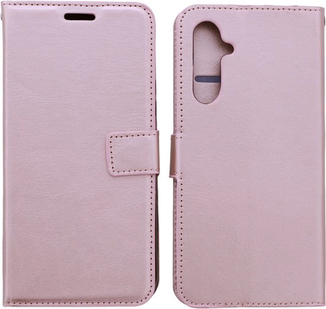 Samsung Galaxy A14 Hoesjes – Bookcase Portemonnee Hoes – Pasjeshouder – Magneetsluiting – Roségoud