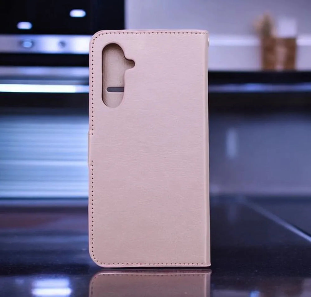 Samsung Galaxy A14 Hoesjes – Bookcase Portemonnee Hoes – Pasjeshouder – Magneetsluiting – Roségoud-Ilumina Benelux
