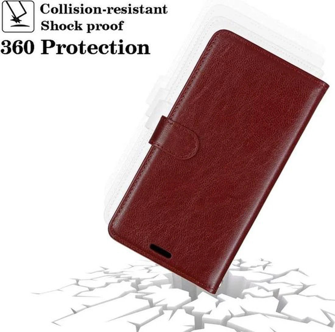 Bookcase Bruin Geschikt voor Samsung Galaxy A14 (4G & 5G) - Portemonnee hoesje met 2x Glas Screen protector