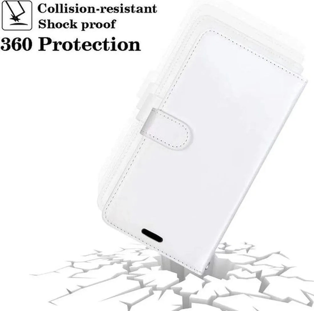 Samsung Galaxy A14 Hoesjes – Bookcase Portemonnee – Magneetsluiting – Inclusief Glas Screenprotector – Wit-Ilumina Benelux