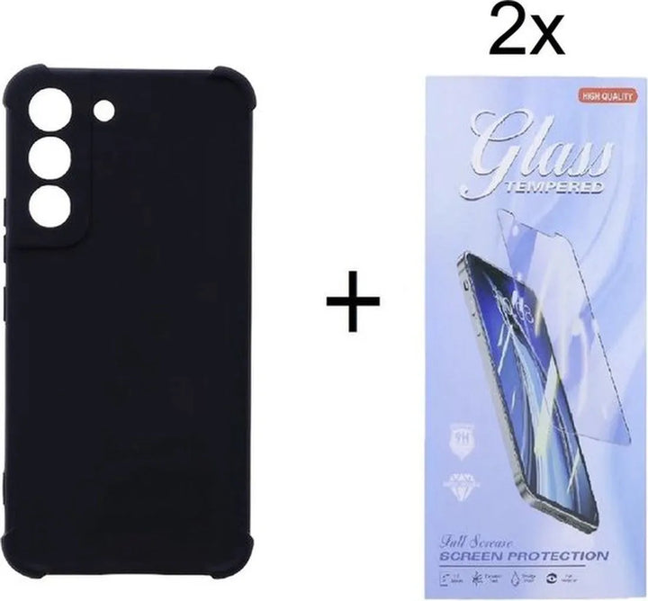 Samsung Galaxy A34 Hoesjes – Siliconen Backcover – Schokbestendig – Inclusief 2x Screenprotector – Zwart-Ilumina Benelux