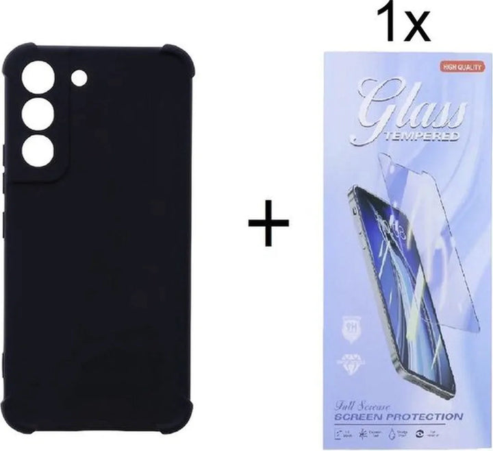 Samsung Galaxy A14 5G Hoesjes – Siliconen Backcover – Schokbestendig – Inclusief Screenprotector – Zwart-Ilumina Benelux