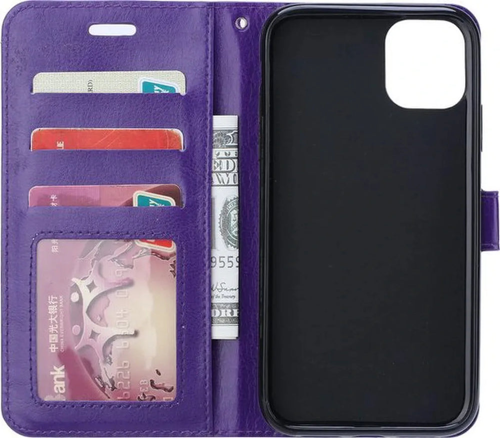 Xiaomi Redmi A1 / A2 Hoesjes – Portemonnee Bookcase – Pasjeshouder – Magneetsluiting – Paars-Ilumina Benelux