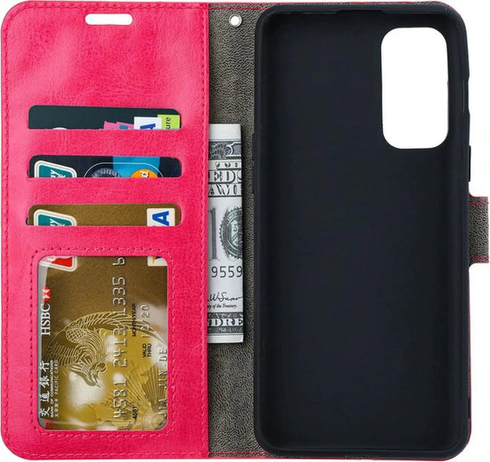 Xiaomi Redmi Note 12 4G Hoesjes – Portemonnee Bookcase – Magneetsluiting – 3x Screenprotector – Roze-Ilumina Benelux