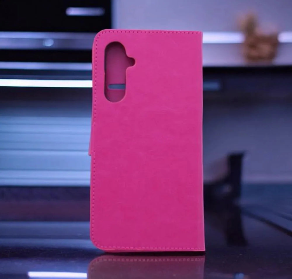 Samsung Galaxy S23 FE Hoesjes – Portemonnee Bookcase – Pasjeshouder – Magneetsluiting – Roze-Ilumina Benelux