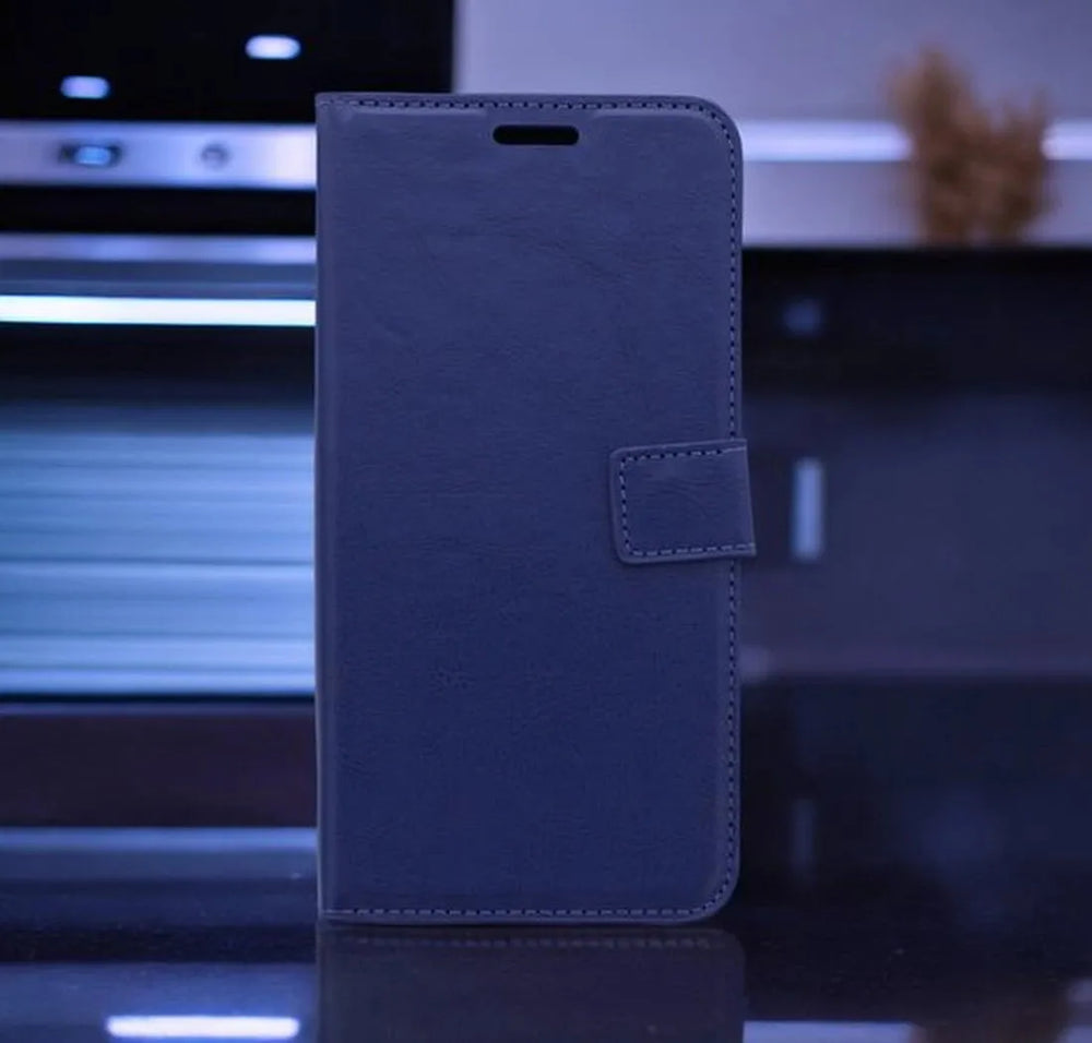 Samsung Galaxy S23 FE Hoesjes – Portemonnee Hoes – Pasjeshouder – Inclusief Gehard Glas Screenprotector – Blauw-Ilumina Benelux