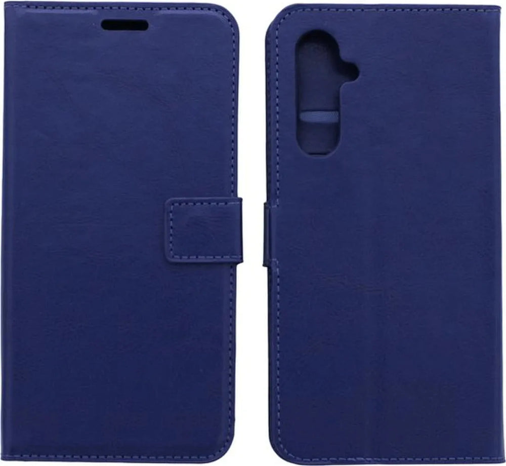 Samsung Galaxy S23 FE Hoesjes – Portemonnee Bookcase – Pasjeshouder – 2x Gehard Glas Screenprotector – Blauw-Ilumina Benelux