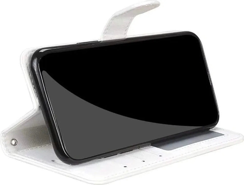 Samsung Galaxy S23 FE Hoesjes – Portemonnee Bookcase – Pasjeshouder – Magneetsluiting – Wit-Ilumina Benelux